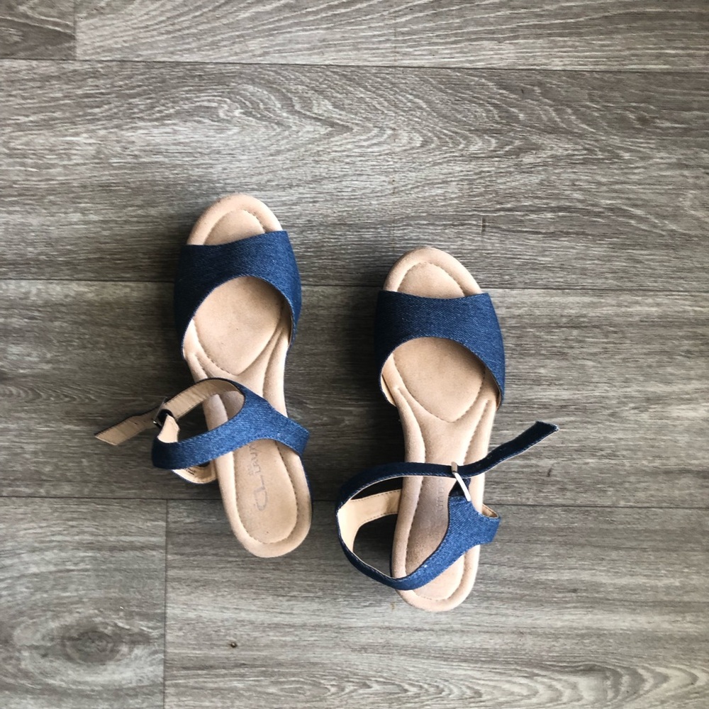 CL by Chinese Laundry Denim Wedge Sandals